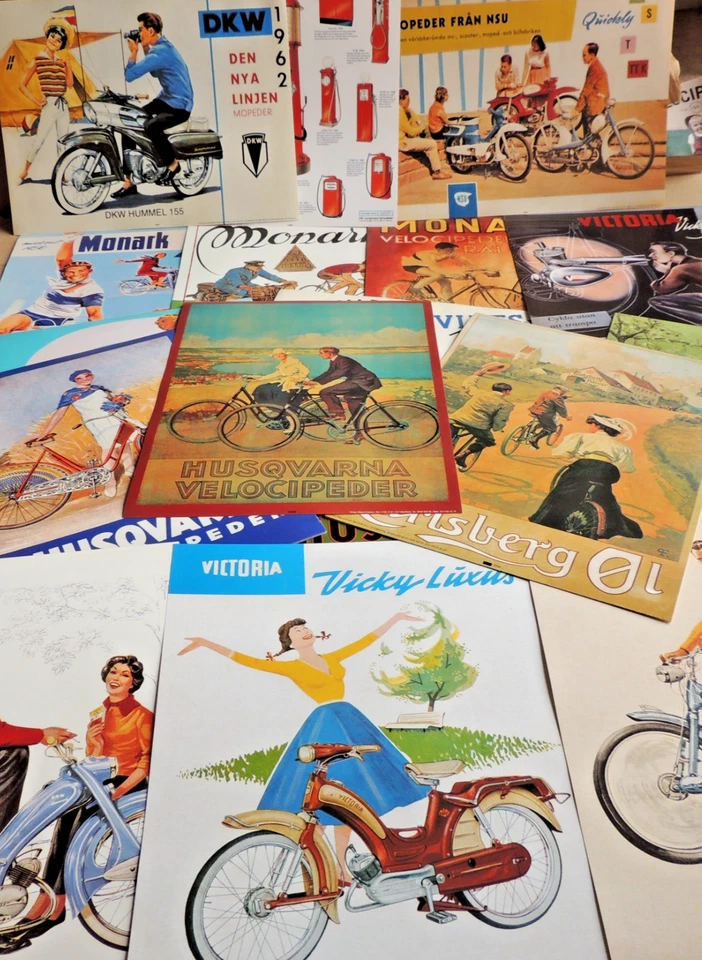 NSU, DKW, VICTORIA, HUSQVARNA, MONARK, CARLSBERG Nostalgie Poster (A3), 19 Motive: NSU, DKW, Victoria, Husqvarna, Monark u.a.