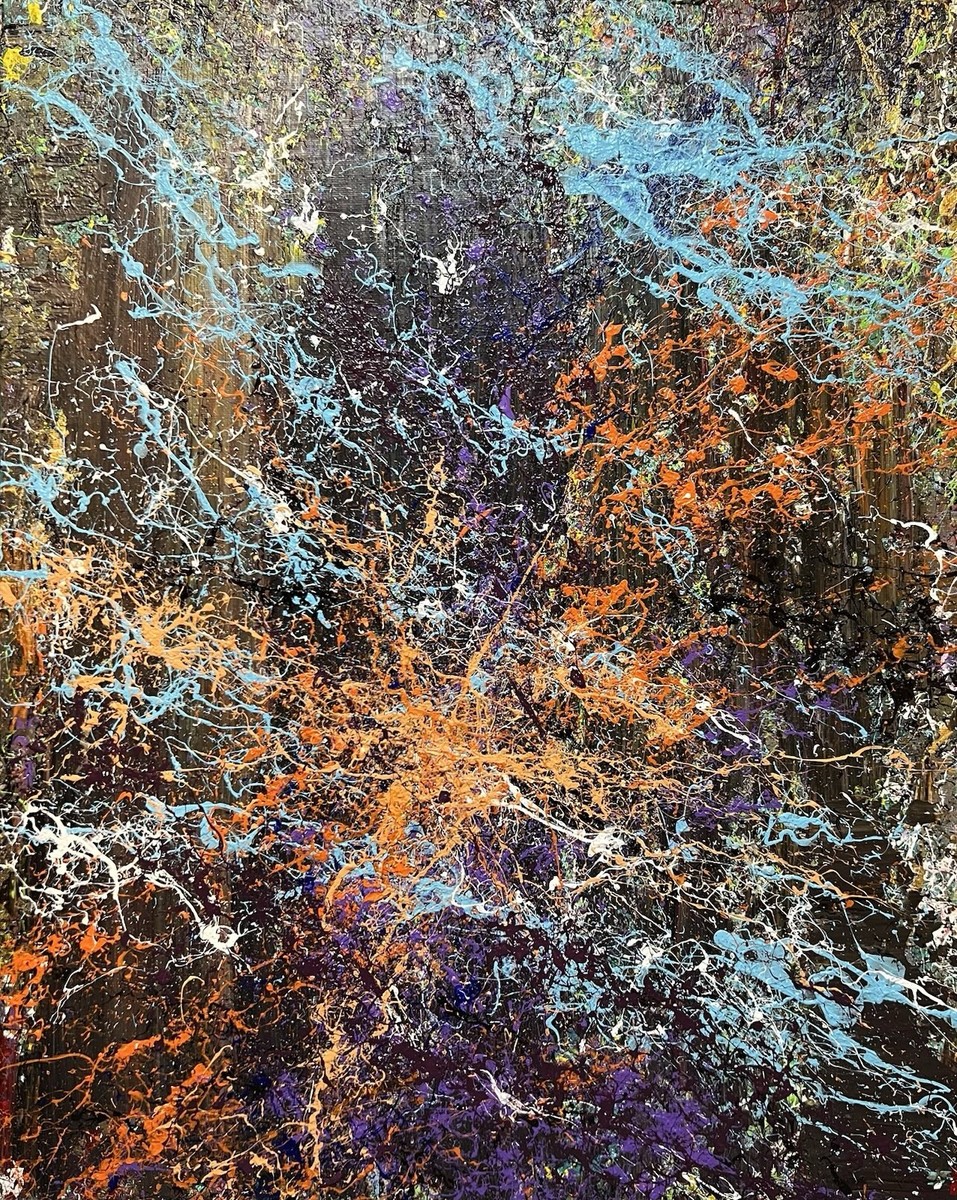 Original Abstract Acrylic Painting | Colorful Action Art