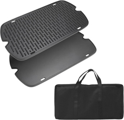 Cast Iron Cooking Griddle Replacement for Weber Traveler Portable Grills w/ Bag