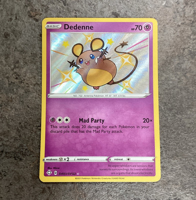 Pokémon TCG Dedenne SV051/SV122 Shining Fates Shiny Vault Holo Rare EN 70HP