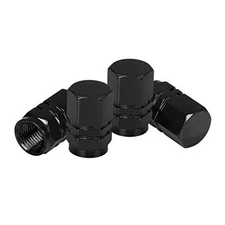 4 PCS Tire Stem Valve Caps Wheel Valve Covers Car Dustproof Tire Cap, Black
