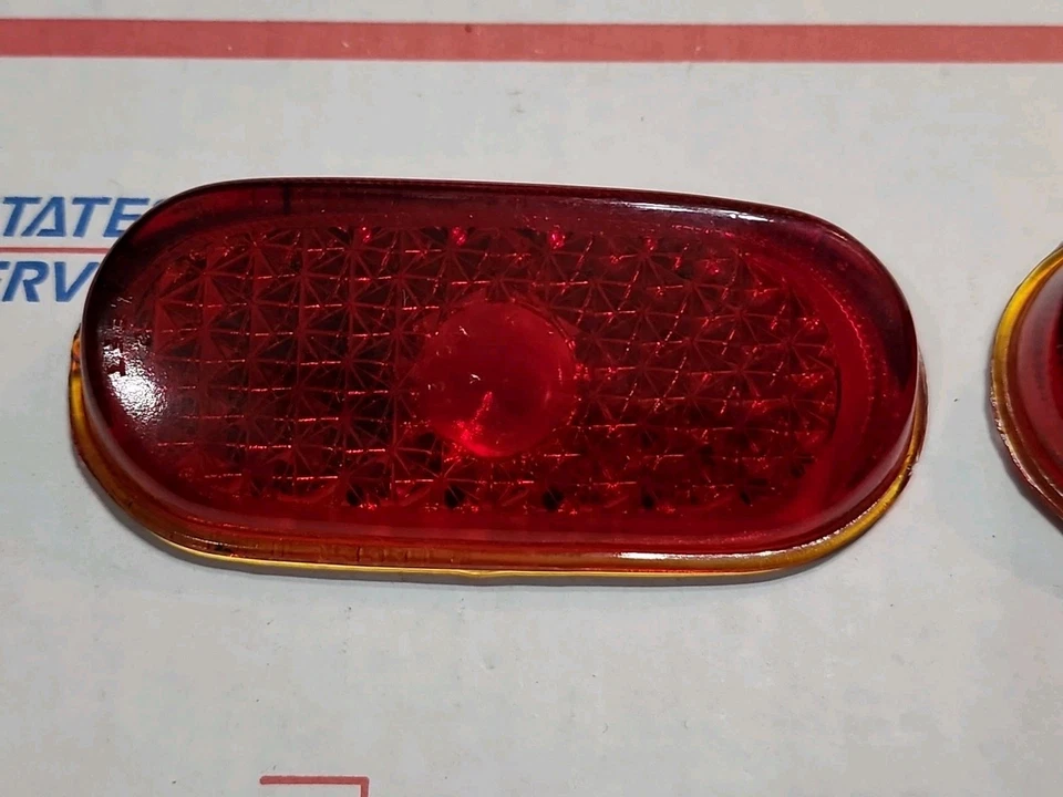 1940 NORS Triflex 278 Chevrolet Car Red Glass Tail Light Lens Master 85 Pair L&R - Image 3 of 4