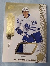 Pontus Holmberg MAPLE LEAFS LIGHTNING 2022-23 UD Premier Rookie Patch RC /49