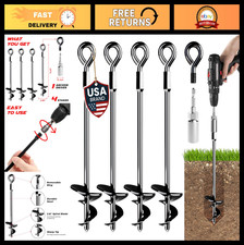Heavy Duty 15" Ground Anchors - Screw-in Earth Stakes for Sheds, Tents, Trampoli