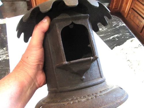 RARE  Antique 1860s Victorian - Cast Iron - Outdoor  BIRD HOUSE  All Original #1
