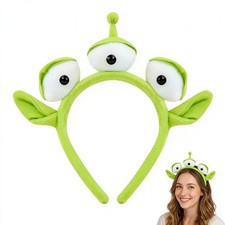 Green Three-eyed Alien Plush Headband,Monster Costume Headwear Accessories fo...