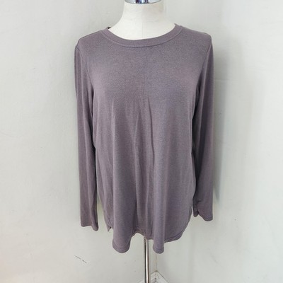 Matty M Womens Long Sleeve Crew Neck Knit Top Mauve Purple Size L