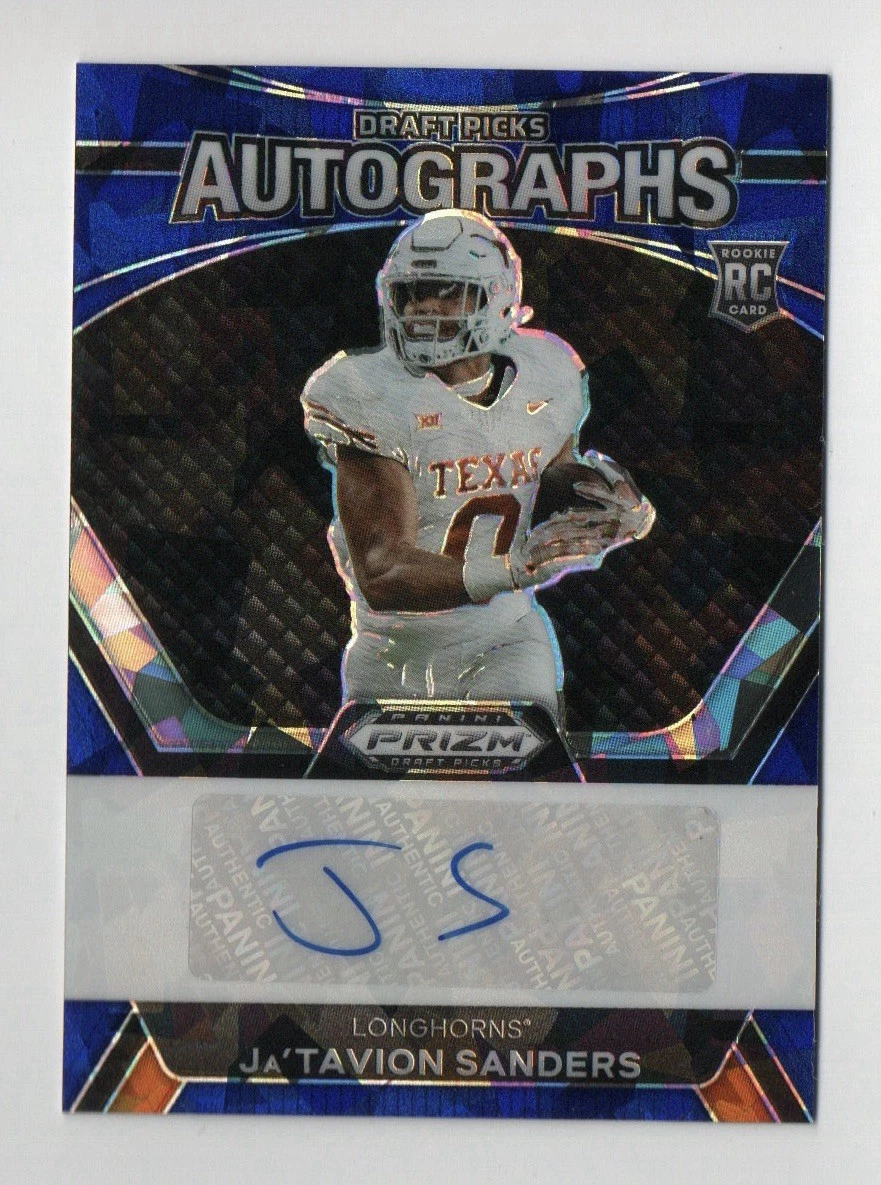 Ja'Tavion Sanders Panini Prizm Draft Picks Draft Picks Autographs #DPAJSS Blue Prizm