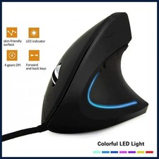 Ergonomic Mouse Optical Vertical Mice 6 Keys USB Wireless 2.4GHz 1200DPI For PC