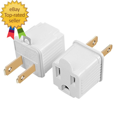 Grounded Adapter 3-Prong to 2-Prong Outlet Converter 3 Pin to 2 Pin Plug Socket
