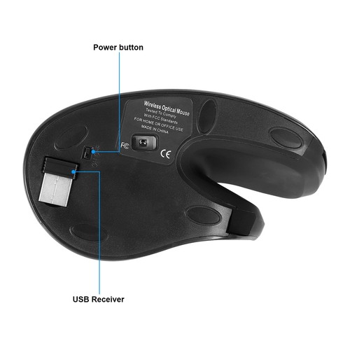 Wireless Vertical Mouse, Ergonomic Vertical Wireless Mouse Large Size, 2.4G R... - Picture 5 of 6