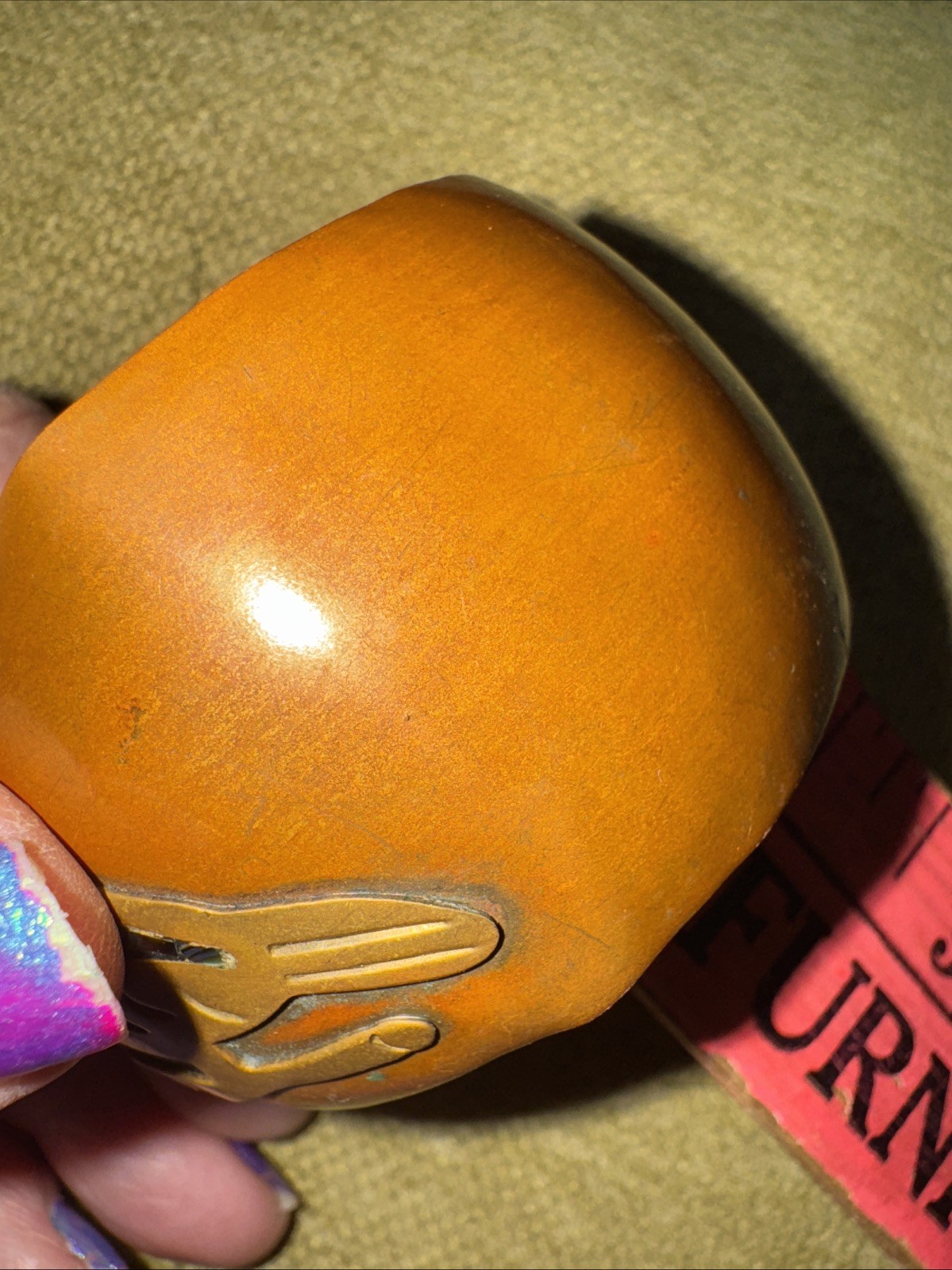 VTG Native American  Wide Solid Copper Cuff Brace… - image 10