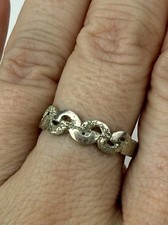 Sterling Silver Open Band Ring Size 6.25 Adjustable Braided Link