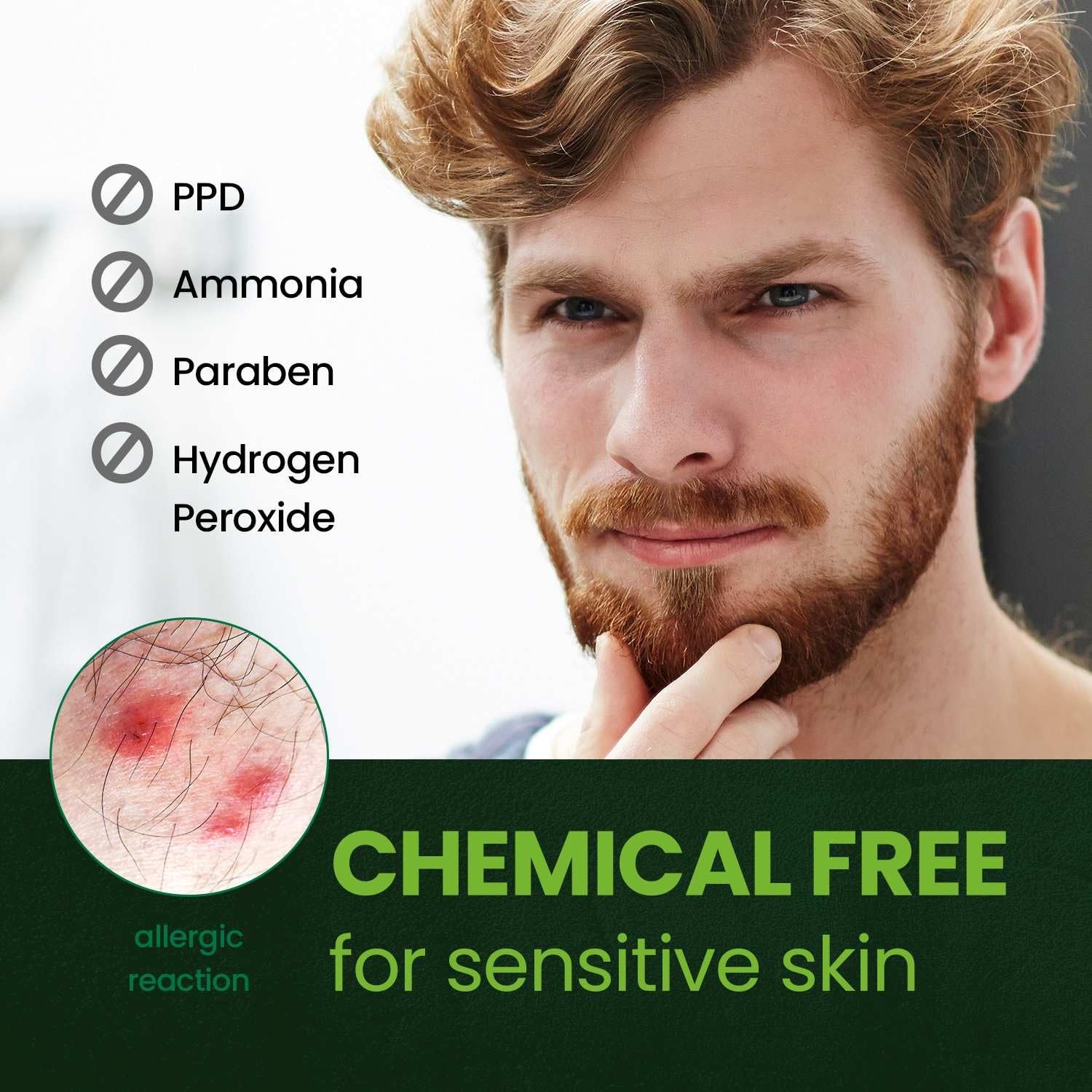 Herb For Men Mustache & Beard Dye (Soft Black, 1 Pack), PPD-Free Ammonia-Free, V