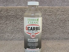 Herbal Clean QCarbo Clear 20 Maximum Cleanse Straw Mango 20 oz * SEALED Exp 8/27