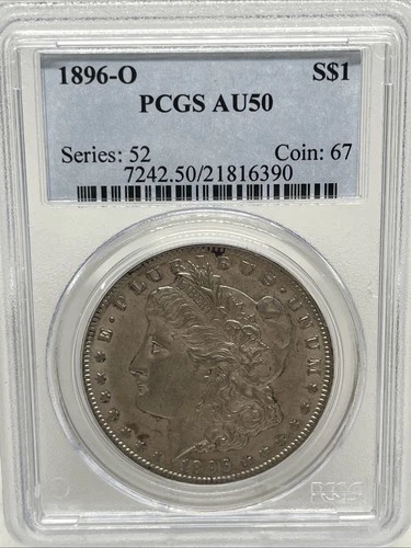 1896-O $1 Silver Morgan Dollar PCGS AU50 Beautiful Coin