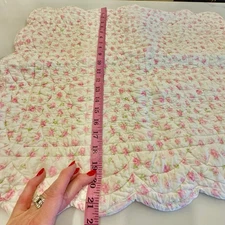 Pottery Barn Kids Pink Quilted Rose Pink Gingham Pillow Sham 26x21 Shabby Chic