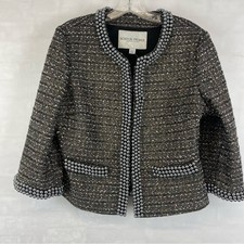 Boston Proper Pearl Embellished Tweed Jacket ...