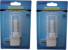 2 Pack Plug-In LED Night Lights w/ Switch Bright White Light ETL Listed