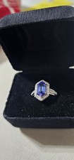 14k White Gold  Sapphire And Diamond  Halo Ring