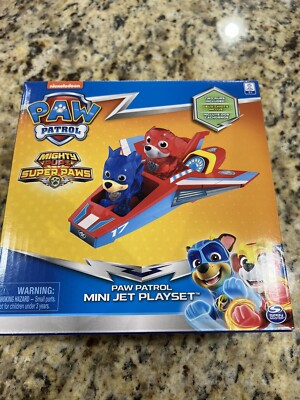 NEW Paw Patrol Mini Jet Playset Mighty Pups Super Paws includes Jet & 2 Pups