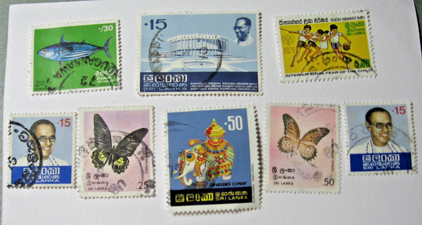 Packet of 8 Sri Lanka stamps from the 1970's - 80's era | eBay