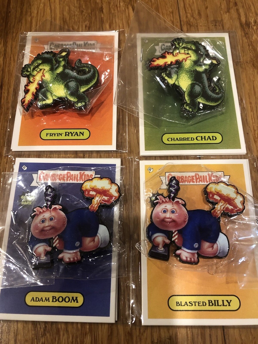 Garbage Pail Kids Atomic Toybox 4 Pin Set Adam Bomb Fryin Ryan