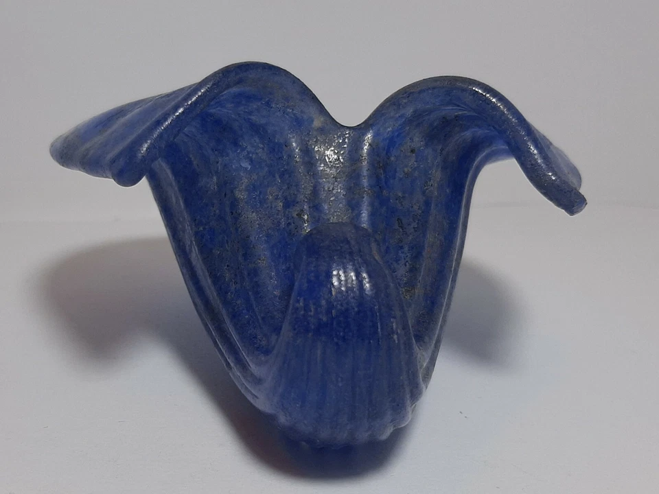 Cornocopia Conchiglia Vetro VARISCO Treviso Blu cm 12x11 Design Italy Firmato - Immagine 2 di 4