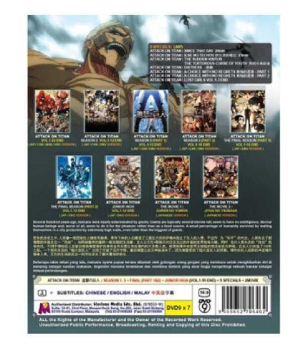 Dvd Attack On Titan Shingeki No Kyojin Dublado 1 2 3 4 Temps