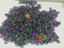 Two Pounds 7mm x 8mm Round 2 Tone India Crackle Glass Beads Bulk Lot TKK-2   