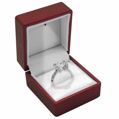 Soft Touch Lighted Jewelry Ring Box ~ Jewelry Gift Ring Boxes ~ Pack of 6