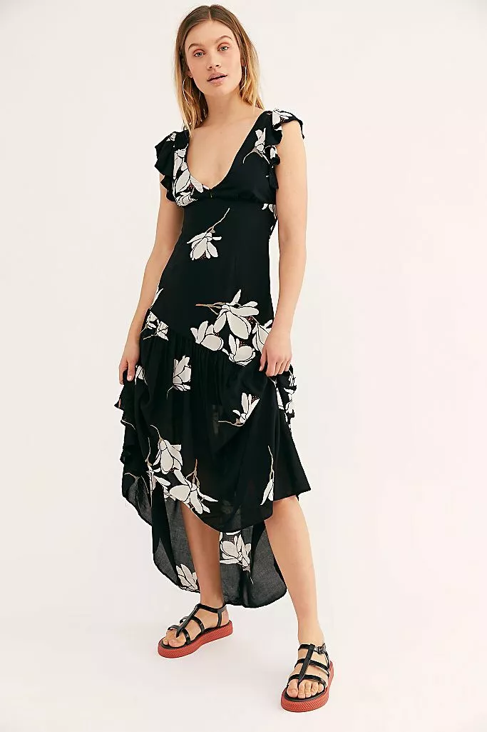 She's a top waterfall maxi dress