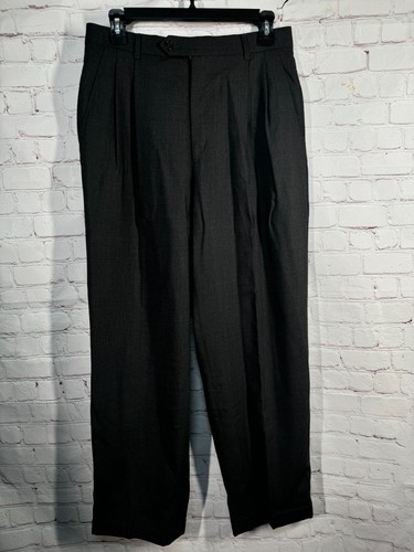 Traje PRONTO UOMO Para Hombres Gris Lana Calce Clásico Plisado 2 Piezas 38R Chaqueta 30x29 Pantalón - Imagen 11 de 13