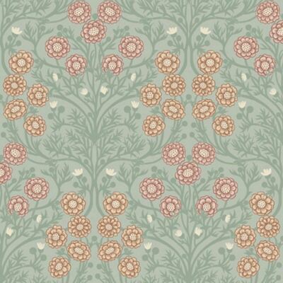 14017 - Ekbacka Trailing Floral Light green Galerie Wallpaper