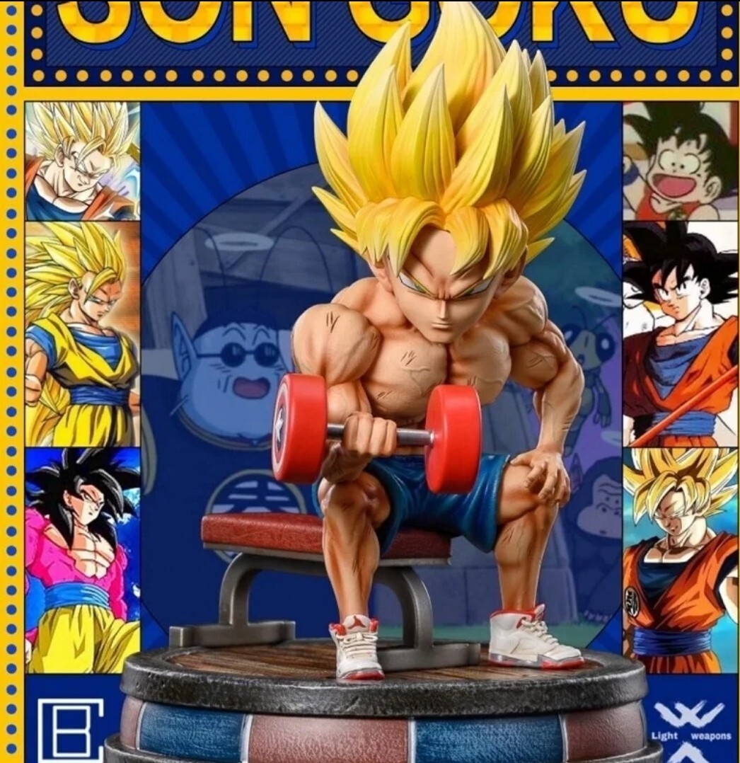 Figurita De Dragon Ball Son Goku Estatuilla Entrenamiento Musculación Colección