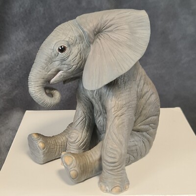 Lenox Afrikanischer Elefant Kalb gefährdet Baby Tier in OVP 1991 Figur