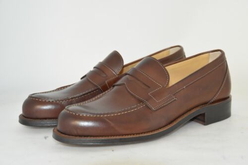 MAN-61⁄2EU-71⁄2USA-PENNY LOAFER-MOCCASIN-CALF RUSTIC BROWN-CALF BROWN  - Picture 1 of 4