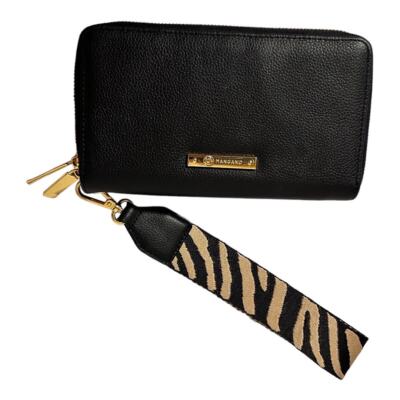 Joy Mangano Luxe Leather Double Wallet Wristlet w/ RFID