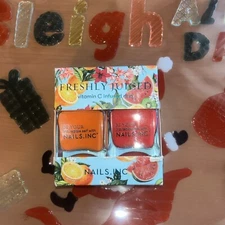 Nails Inc FRESHLY JUICED Duo Polish Vitamin C Infused ORANGE WATERMELON