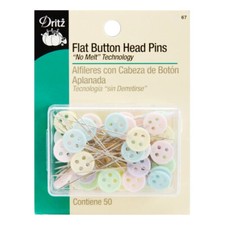 Dritz 67 Flat Head Pins, Button, 1-3/4-Inch 50-Count