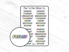 1944-2 Fluffy Months of The Year Script Planner Stickers.