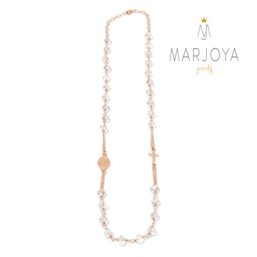 Rosario in argento 925 dorato,rosè,collana girocollo,swarovski colorati 6 mm - Imagen 7 de 113