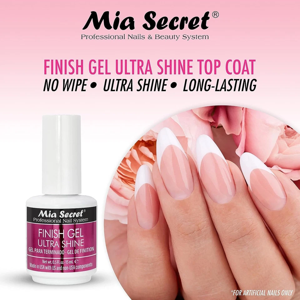 Mia Secret Acabado UV Gel Capa Superior para Gel o Acrílico 15 ml Sin Toallita Gel Superior Transparente Foto 4 de 4