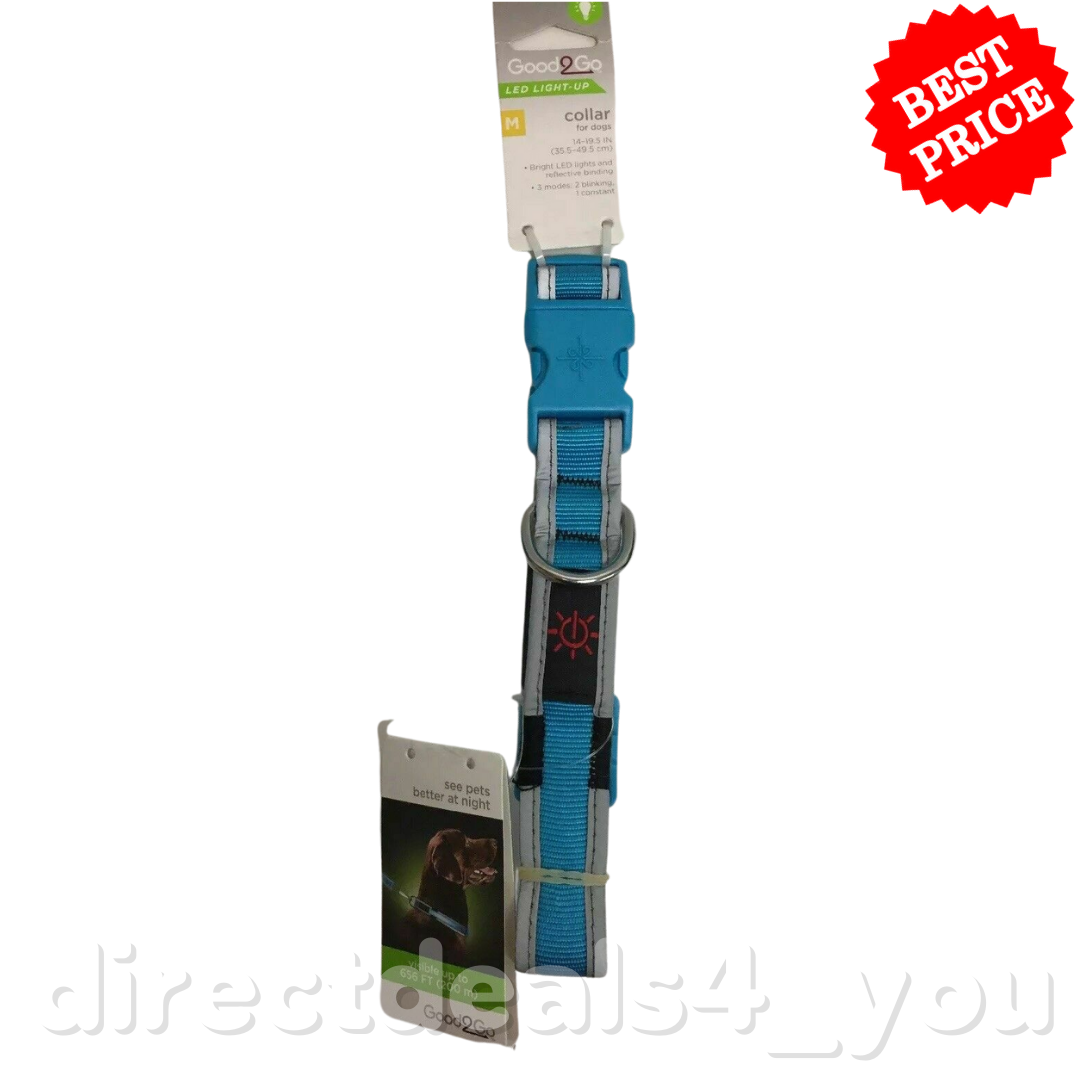 Good2Go LED LightUp Collar for Dogs Blue M 1419.5 IN eBay