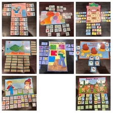 The Mailbox Reading Phonics Centers Prek-1 Educational Laminated Games Lot of 8