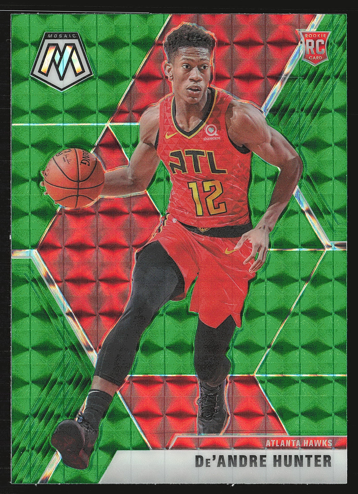 2019-20 Panini Mosaic #239 De'Andre Hunter Green Prizm RC