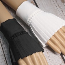 1 Paar Glocke Manschette Rand Gefaltet Trimmen Stoff Shirt Kleid Nähen DIY Craft