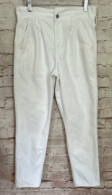 American Eagle Outfitters High Waisted Mom Jeans White Denim Pleated Front 6 Reg