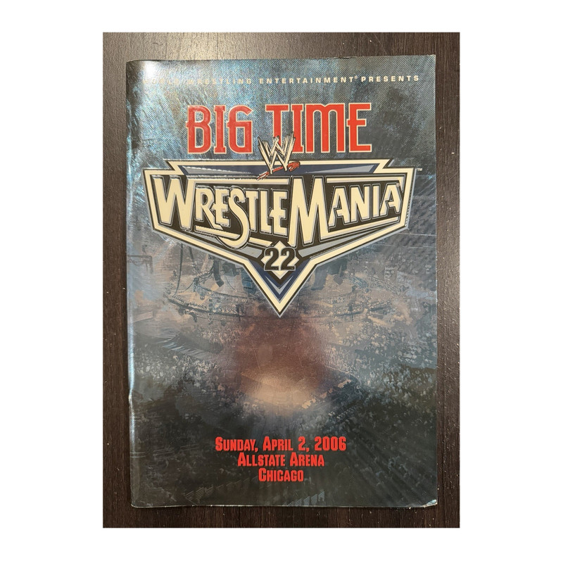 WWE WrestleMania 22 Program – 2006 – Like New – Corner Bend