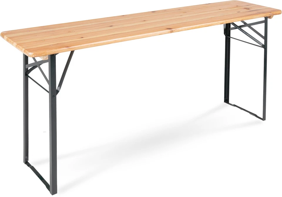 Table de Jardin Terasse Pliable Bois Extérieur Meuble Camping Bière Balcon 177cm - Photo 1/4